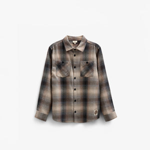 Ternet flannelskjorte - Tween - Brown Navy Check | 100527 Henry