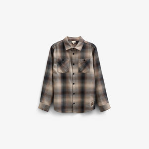 Ternet flannelskjorte - Tween - Brown Navy Check | 100527 Henry