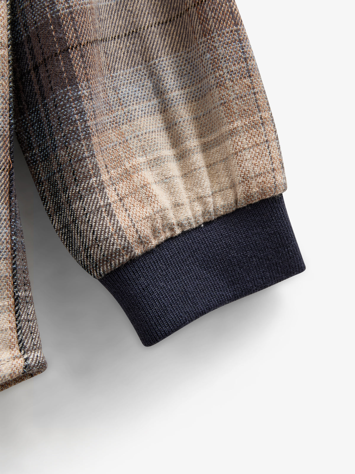 Ternet flannelskjorte med rib manchet - Kids - Brown Navy Check | 100529 Henry