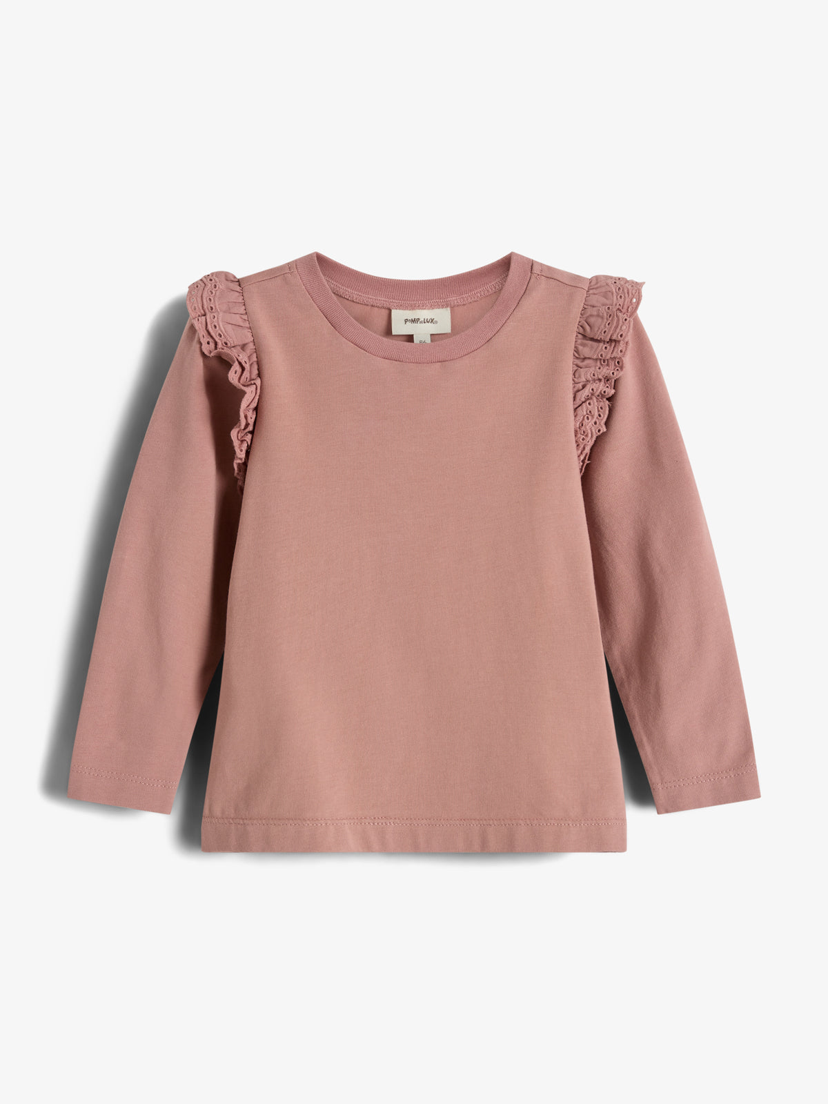 Jerseybluse med flæseærmer - Little - Dusty Rose