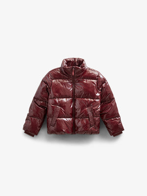 Shinny Pufferjakke - Tween - Burgundy | 100531 Violet