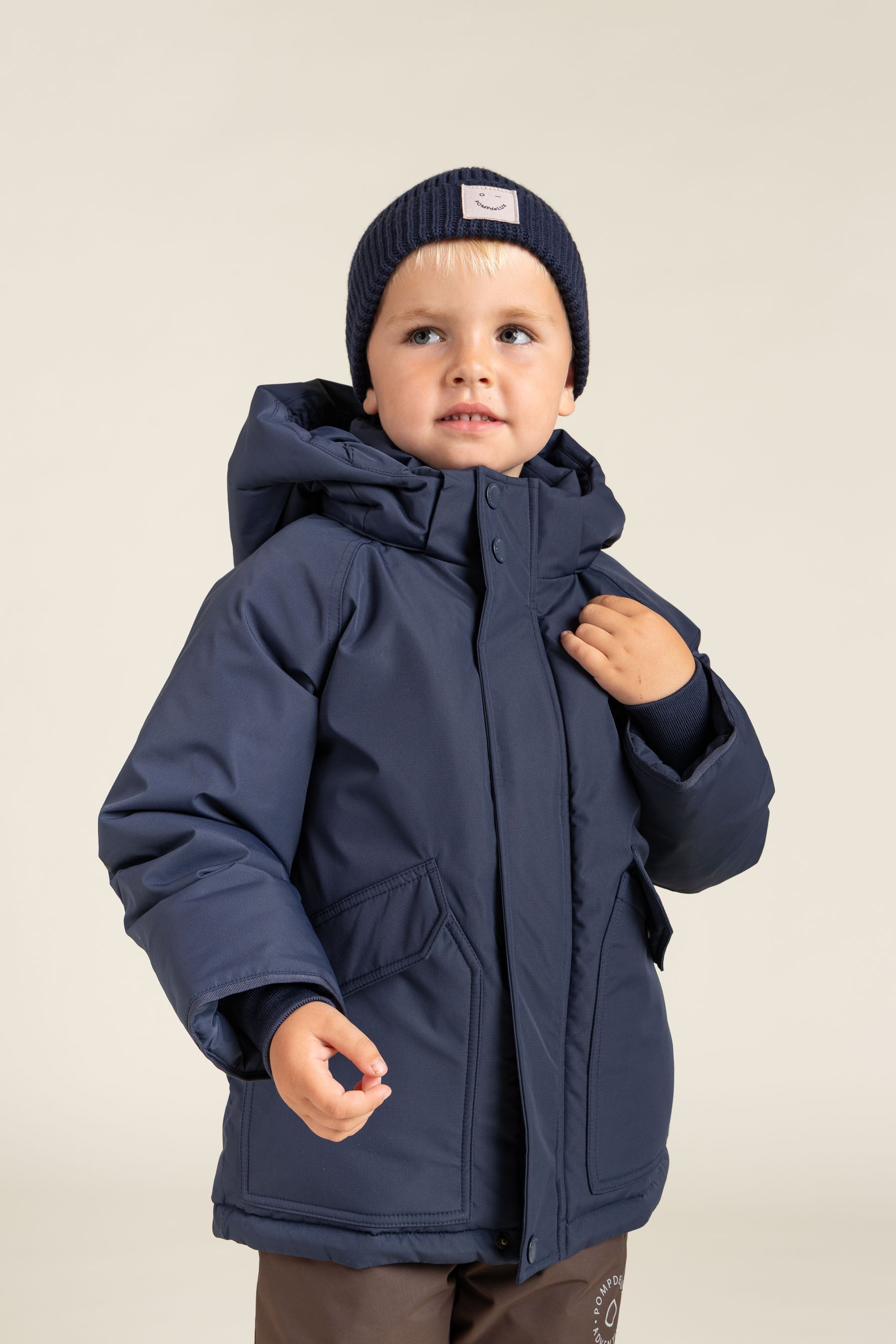 Ribbet strikhue - Kids - Navy
