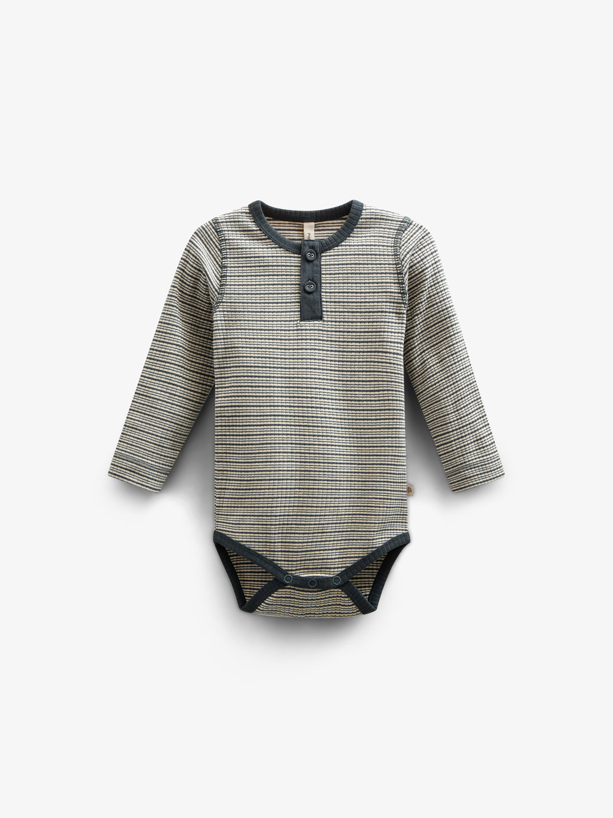 Langærmet Body i Bomuldsrib - Kids - Forest Green Stripe | 100558 Manson