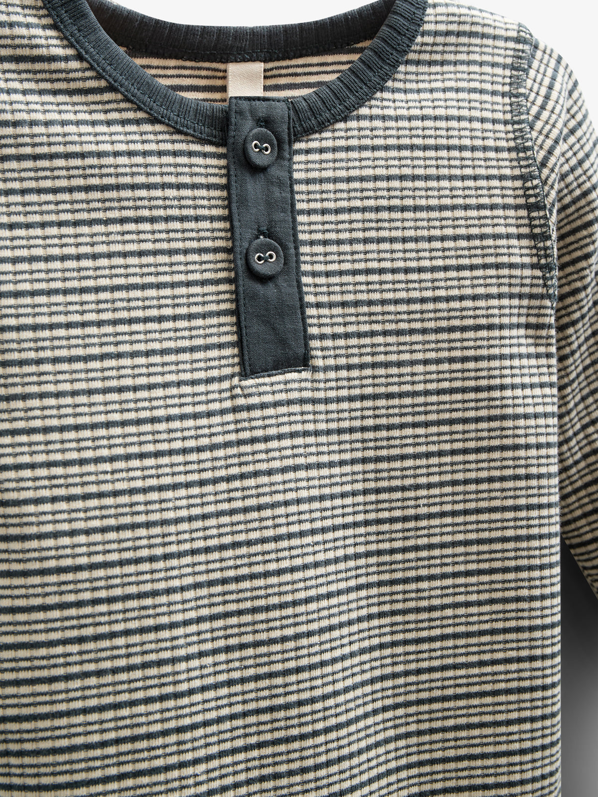 Langærmet Body i Bomuldsrib - Kids - Forest Green Stripe | 100558 Manson