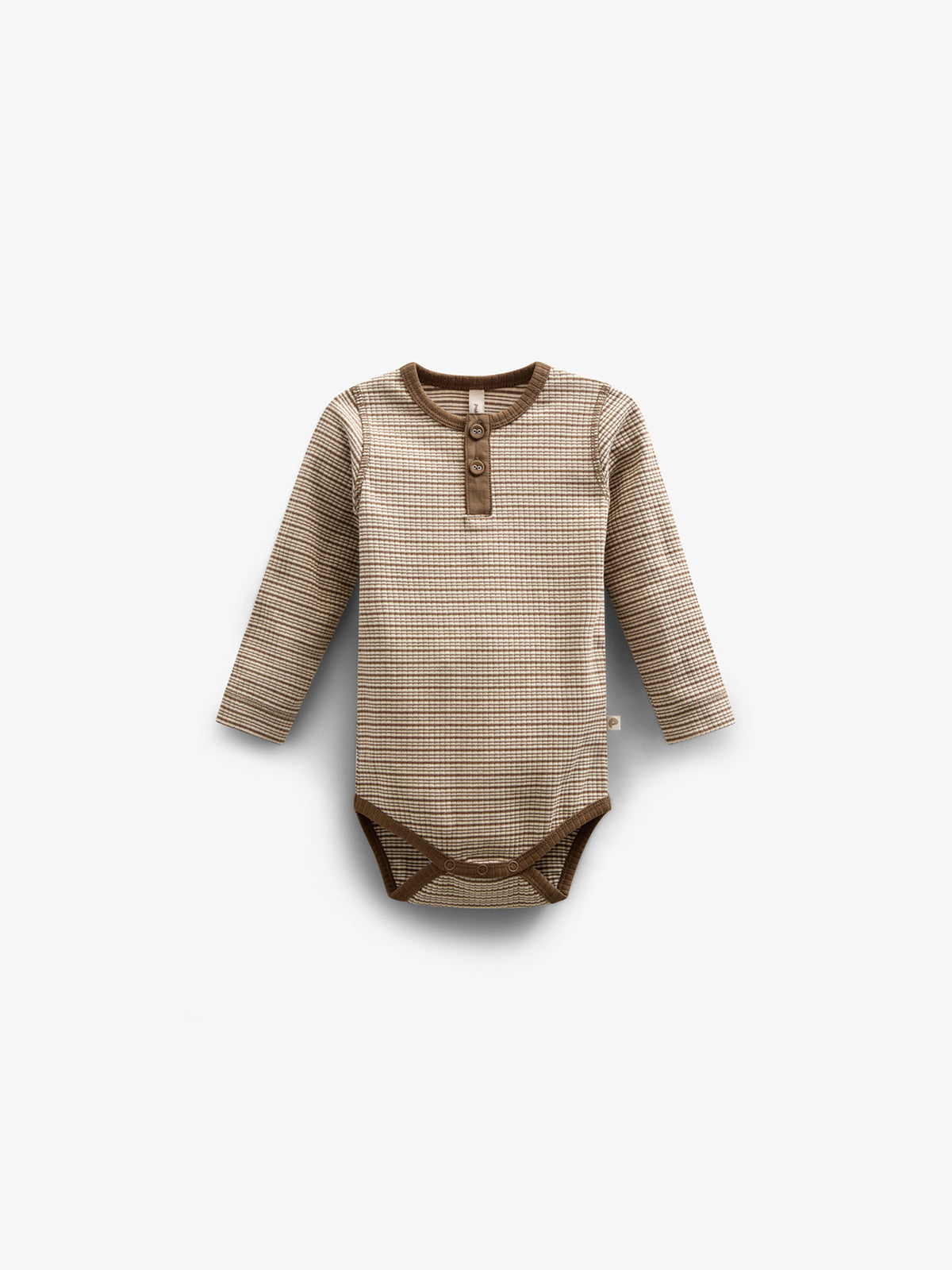 Langærmet Body i Bomuldsrib - Kids - Coffee Stripe | 100559 Manson