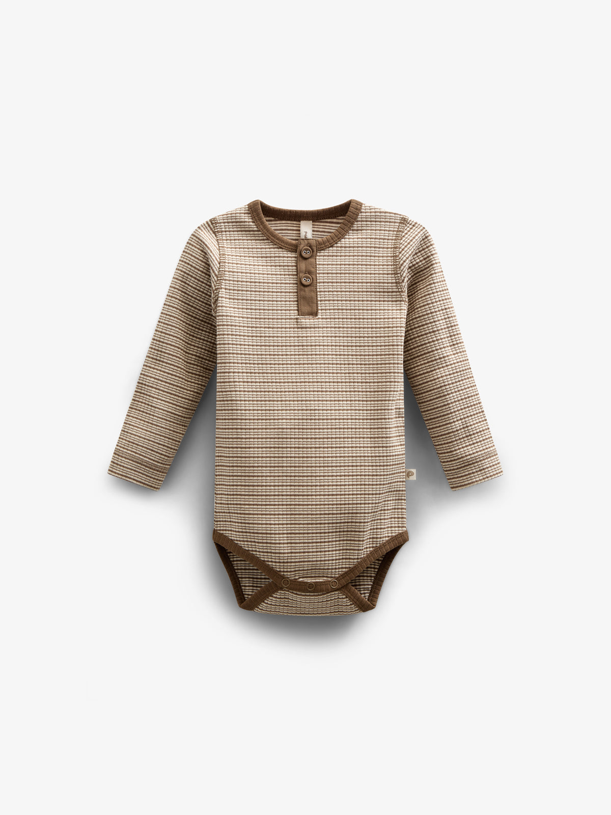 Langærmet Body i Bomuldsrib - Kids - Coffee Stripe | 100559 Manson