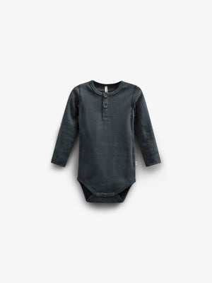 Langærmet Body i Bomuldsrib - Kids - Forest Green | 100560 Manson