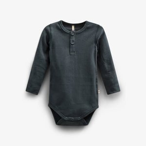 Langærmet Body i Bomuldsrib - Kids - Forest Green | 100560 Manson
