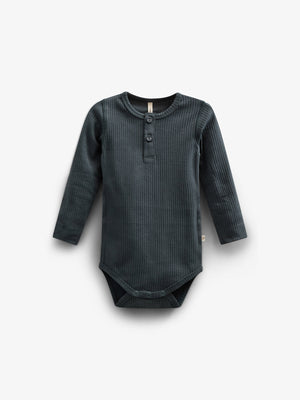 Langærmet Body i Bomuldsrib - Kids - Forest Green | 100560 Manson