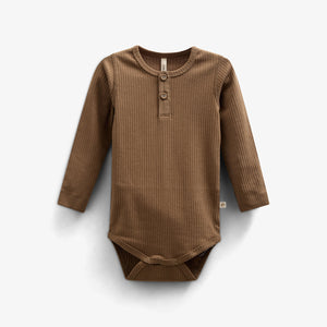Langærmet Body i Bomuldsrib - Kids - Coffee | 100561 Manson