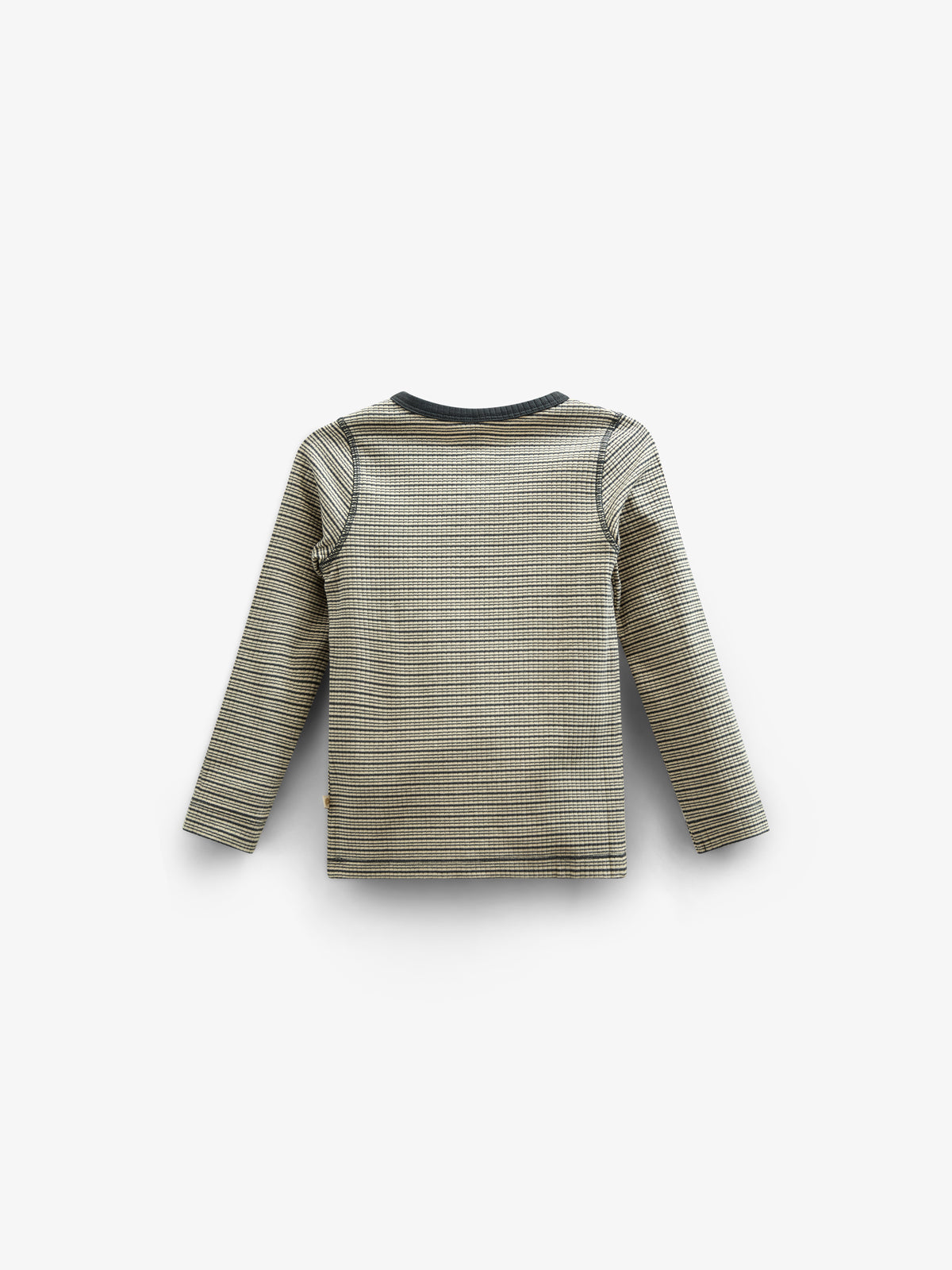 Langærmet T-shirt i Bomuldsrib - Kids - Forest Green Stripe | 100562 Manson