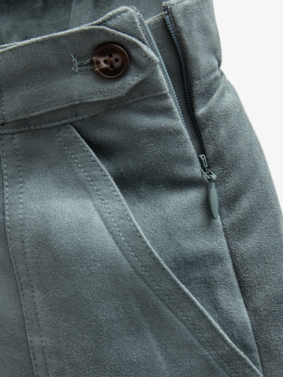 Nederdel i imiteret ruskind - Kids - Dusty Dark Green | 100594 Selene