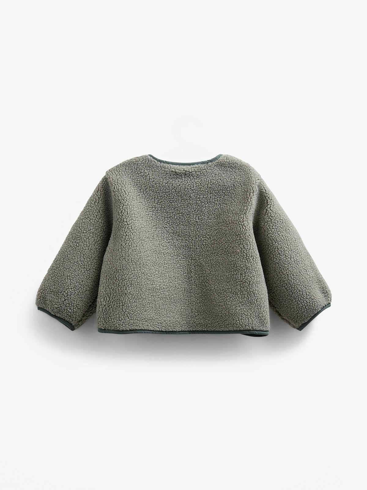 Teddyjakke med knapper - Kids - Dusty Green | 100627 Mayfield