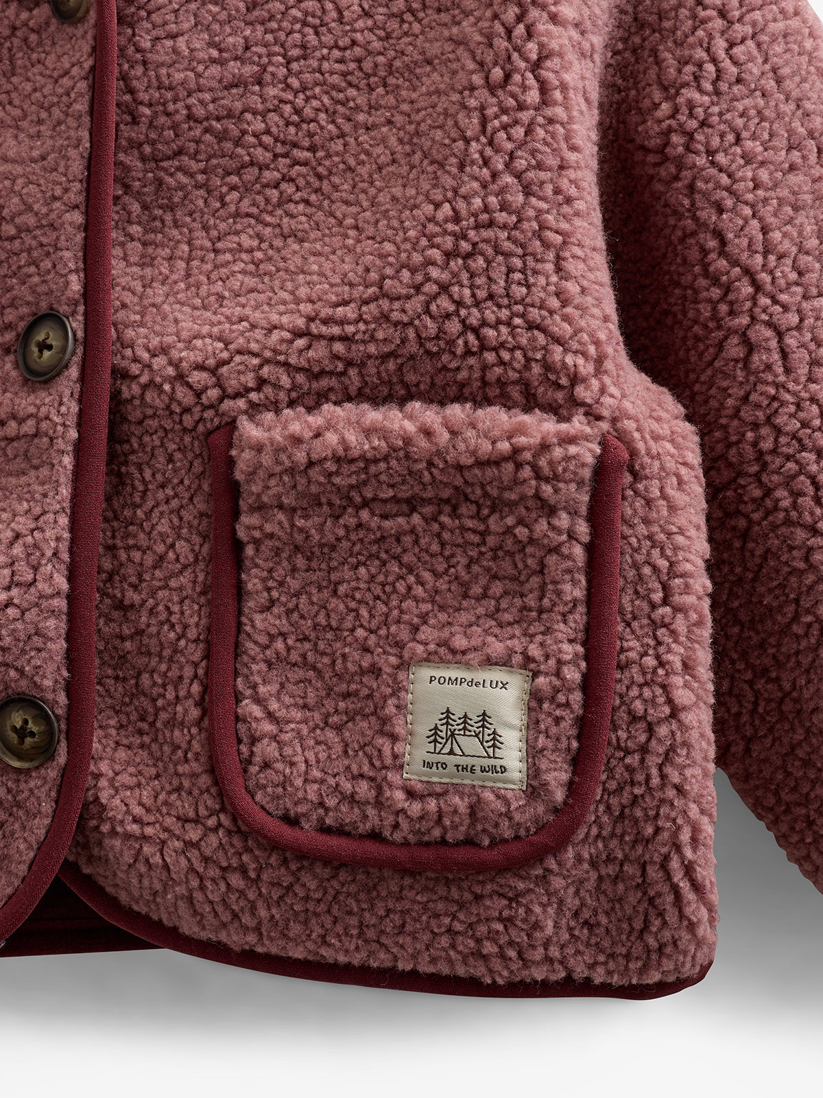 Teddyjakke med knapper - Kids - Old Rose | 100628 Mayfield