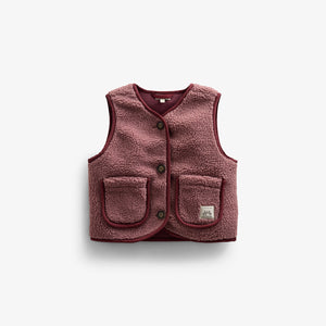 Teddyvest med knapper - Kids - Old Rose | 100631 Mayfield