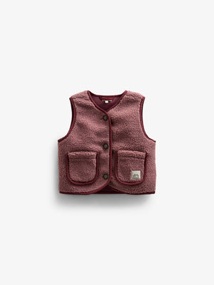 Teddyvest med knapper - Kids - Old Rose | 100631 Mayfield