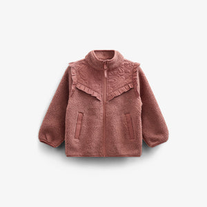 Teddyjakke med lynlås og flæser - Kids - Old Rose | 100636 Madison