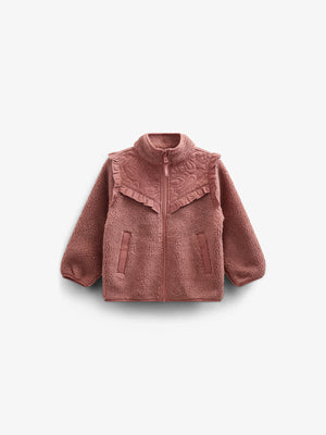 Teddyjakke med lynlås og flæser - Kids - Old Rose | 100636 Madison