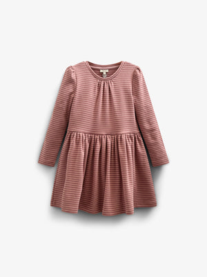 Stribet Jersey Kjole - Kids - Rose Stripe | 100650 Elise