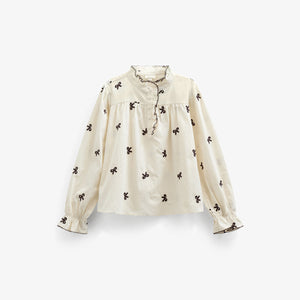Poplin-bluse med broderi - Tween - Off White | 100674 Adison