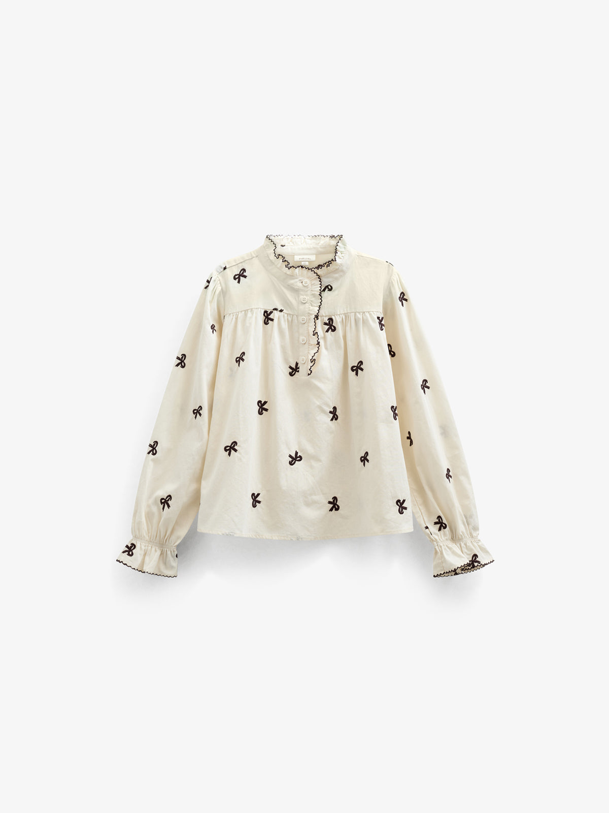 Poplin-bluse med broderi - Tween - Off White | 100674 Adison
