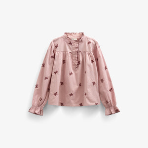 Poplin-bluse med broderi - Tween - Rose | 100678 Adison
