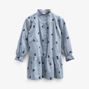 Poplin-kjole med broderi - Tween - Blue | 100680 Adison