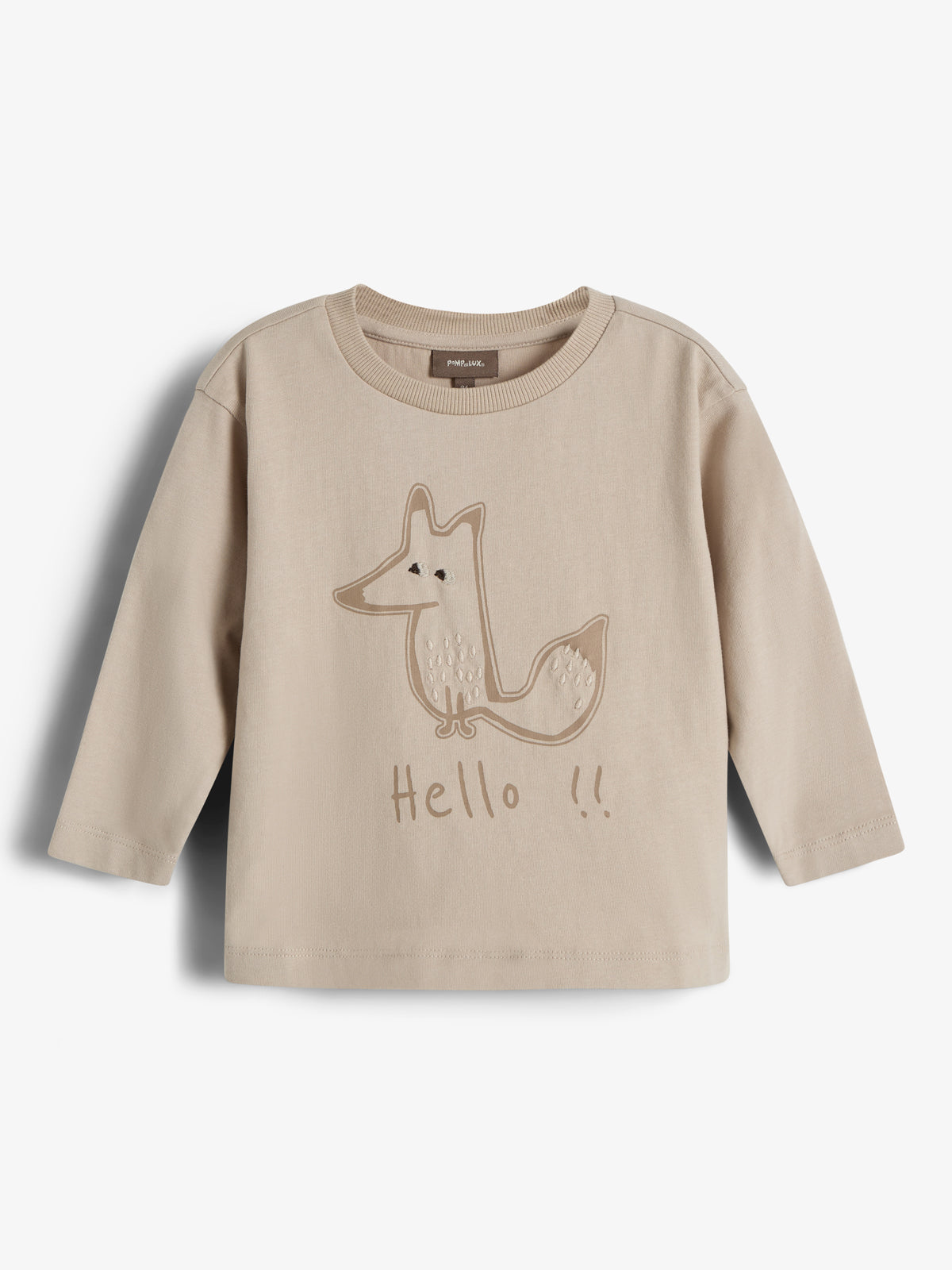 Foxie langærmet T-shirt - Little - Beige