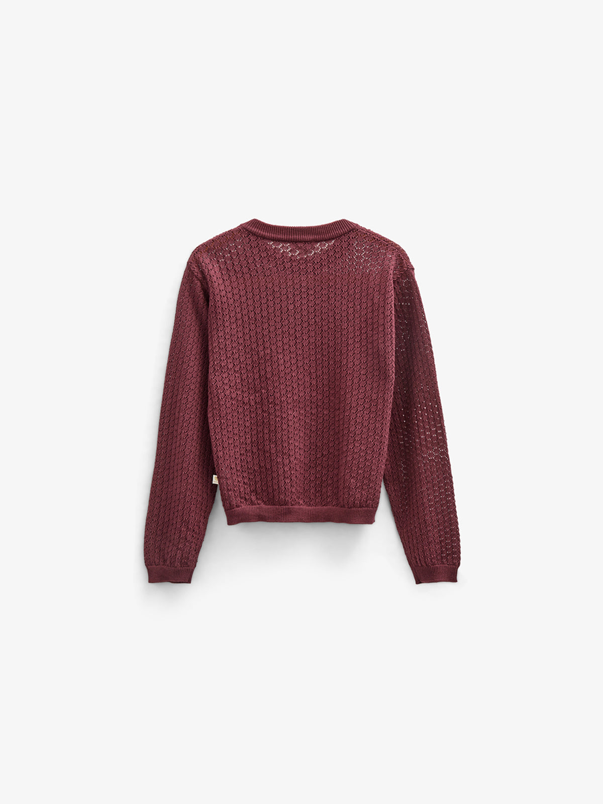 Bomulds Cardigan i pointelle strik - Kids - Burgundy | 100685 Esme