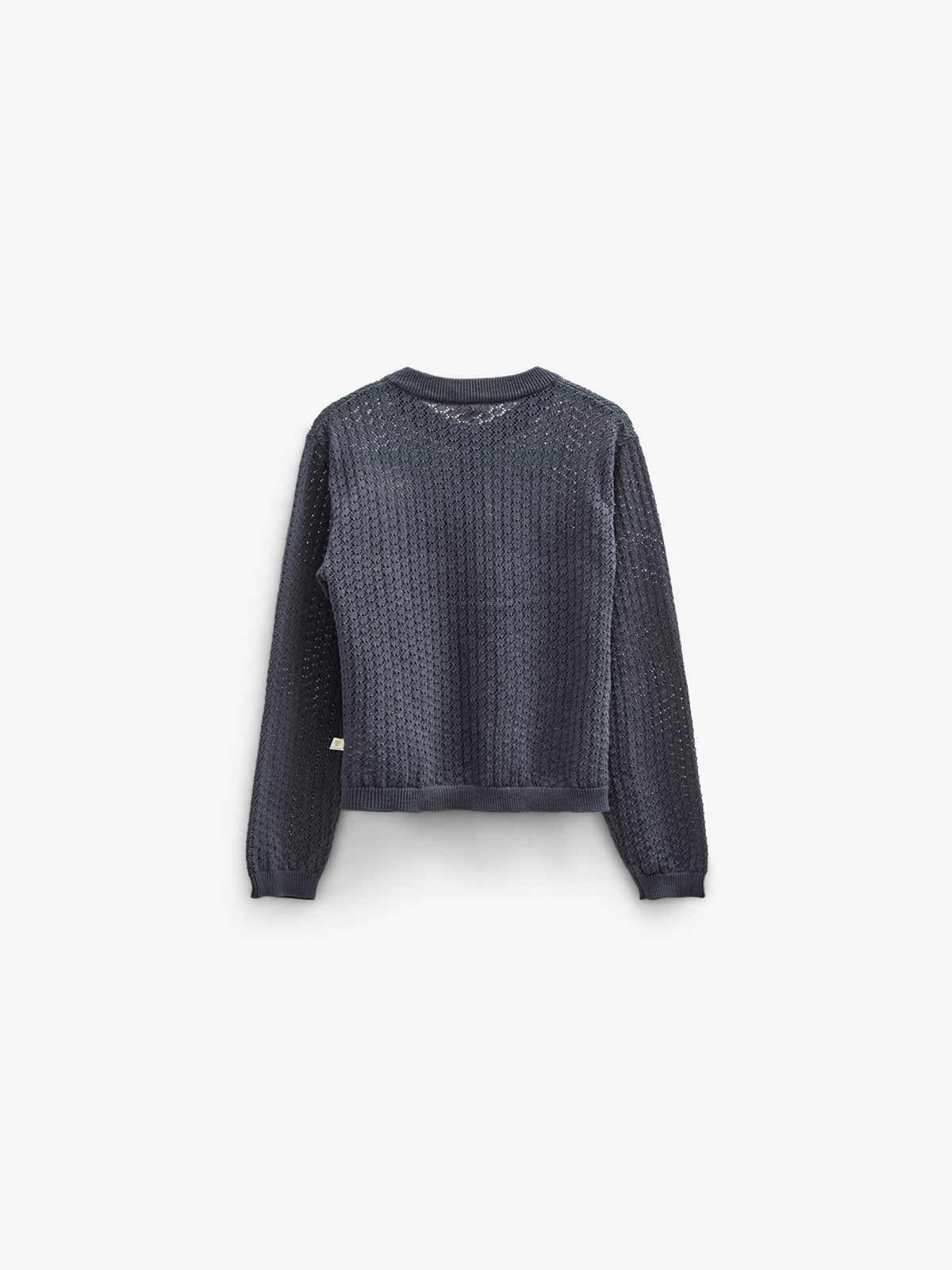Bomulds Cardigan i pointelle strik - Kids - Navy | 100687 Esme