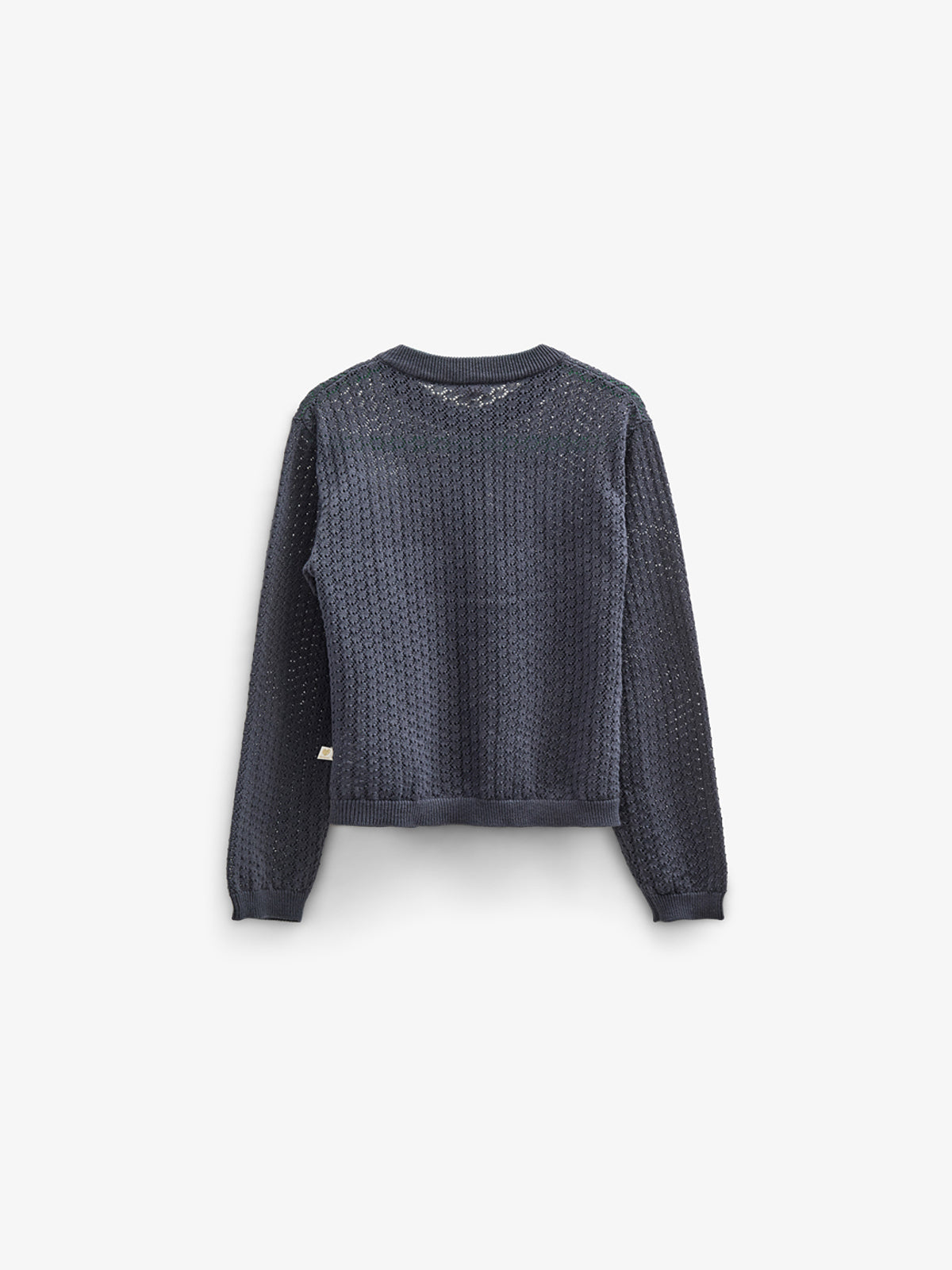 Bomulds Cardigan i pointelle strik - Kids - Navy | 100687 Esme