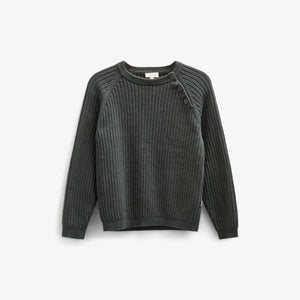 Strikket Bomuldssweater - Kids - Forest Green | 100689 Jett