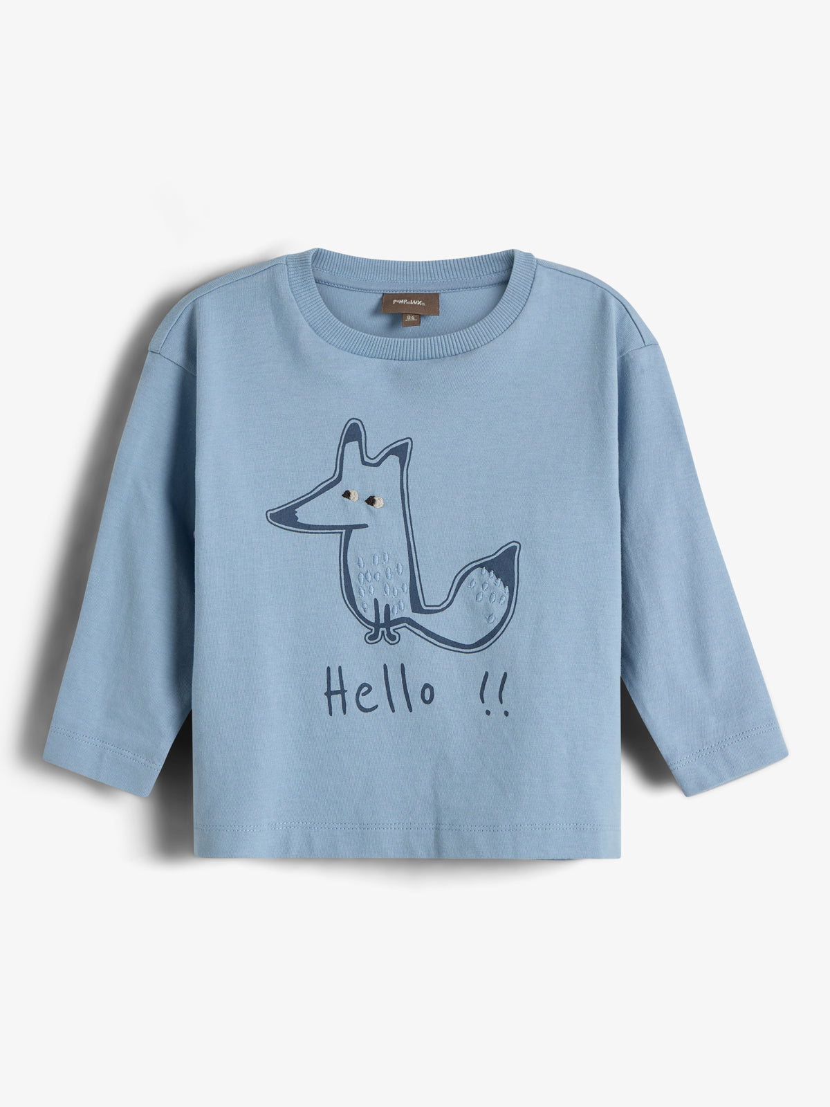 Foxie langærmet T-shirt - Little - Blue