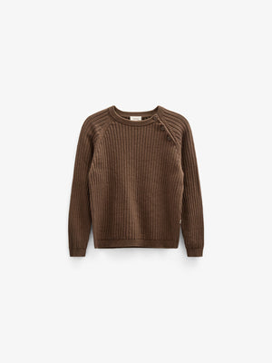 Strikket Bomuldssweater - Kids - Coffee | 100691 Jett