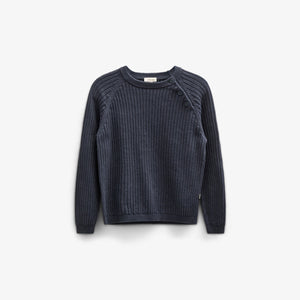 Strikket Bomuldssweater - Kids - Navy | 100693 Jett