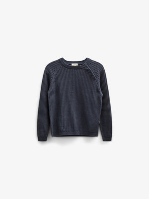 Strikket Bomuldssweater - Kids - Navy | 100693 Jett