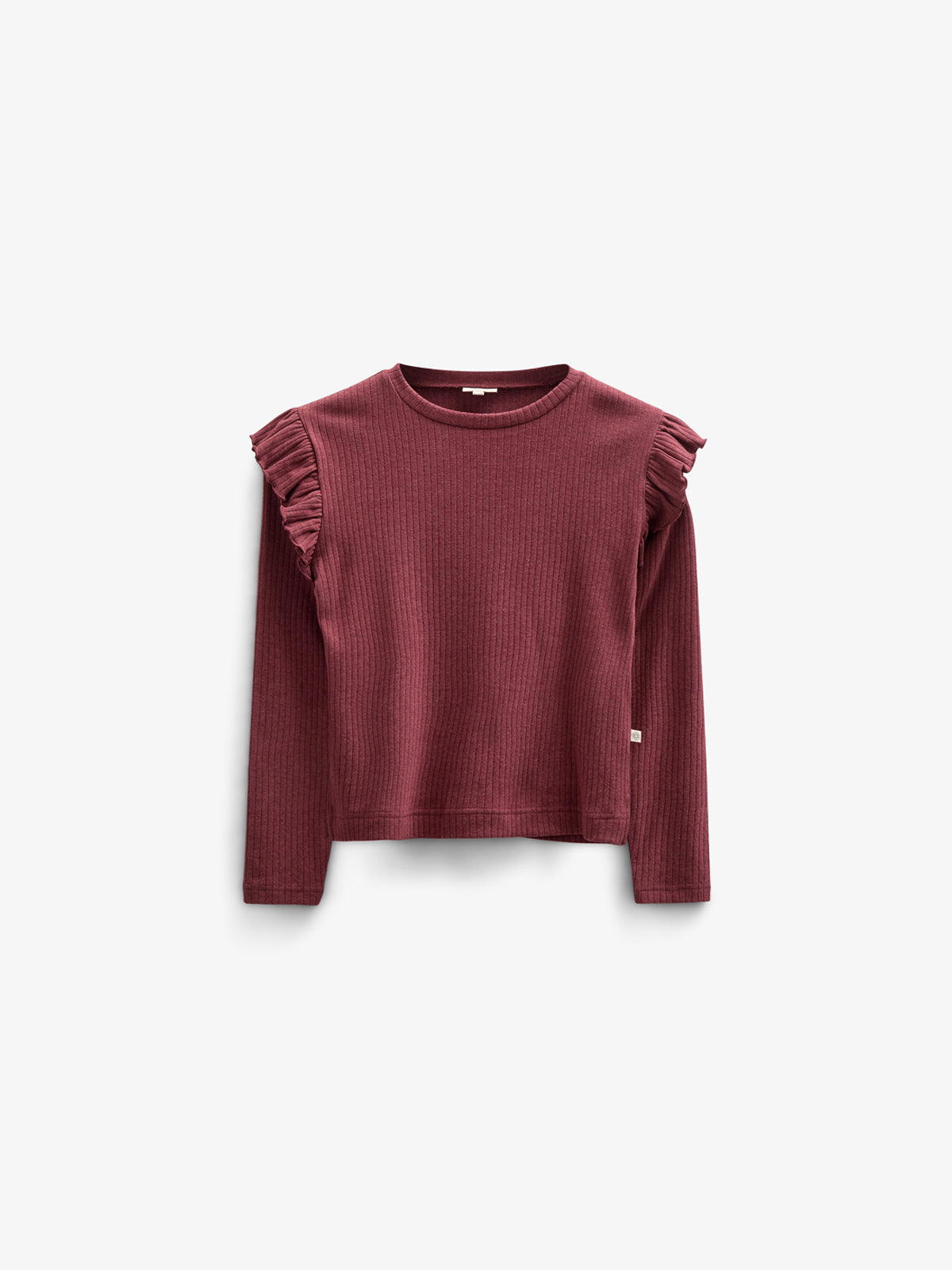 Bluse med bløde ribkanter - Tween - Burgundy Melange | 100696 Alana