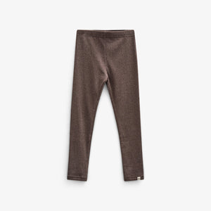 Bløde leggings i Rib - Kids - Chocolate Melange | 100697 Alana