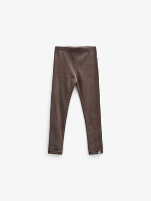 Bløde leggings i Rib - Kids - Chocolate Melange | 100697 Alana