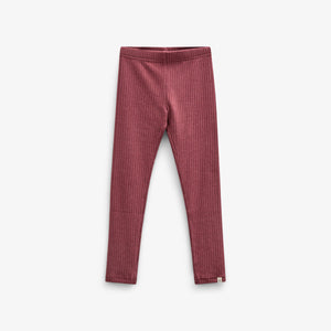 Bløde leggings i Rib - Kids - Burgundy Melange | 100698 Alana