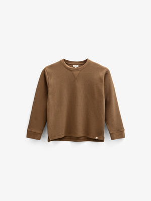 Langærmet T-shirt med struktur - Tween - Coffee | 100706 Malthe