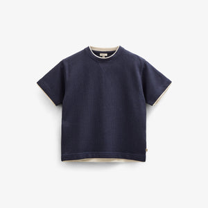Kortærmet T-shirt med struktur - Tween - Navy | 100710 Malthe