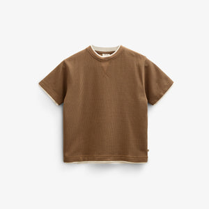 Kortærmet T-shirt med struktur - Tween - Coffee | 100712 Malthe