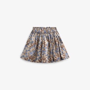 Nederdel i Printet bomulds-poplin - Tween - Blue / Brown | 100716 Amy