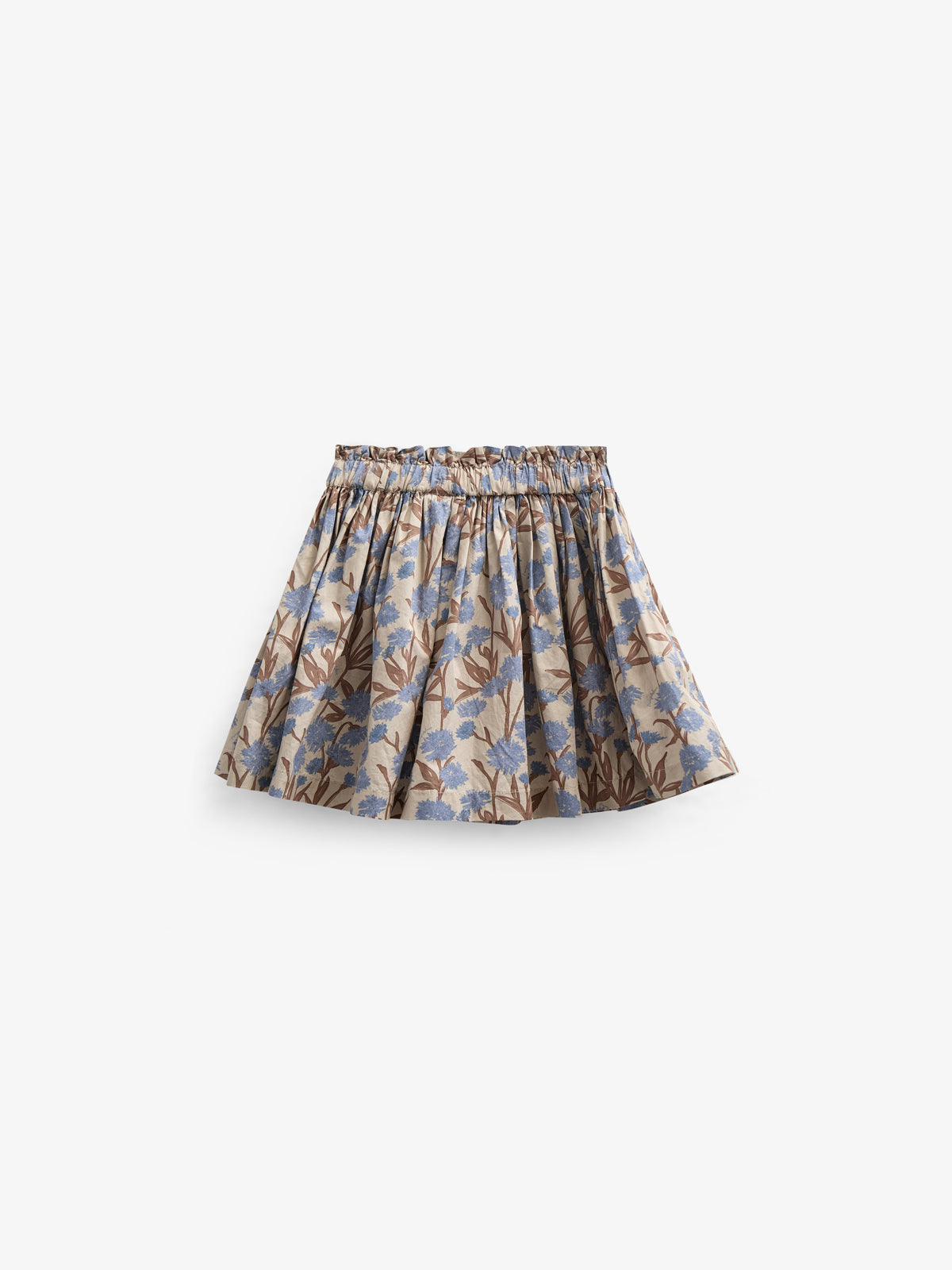 Nederdel i Printet bomulds-poplin - Kids - Blue / Brown | 100715 Amy