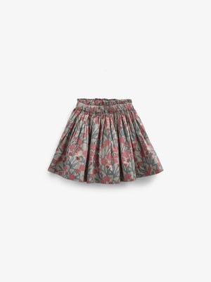 Nederdel i Printet bomulds-poplin - Kids - Rose / Green | 100717 Amy