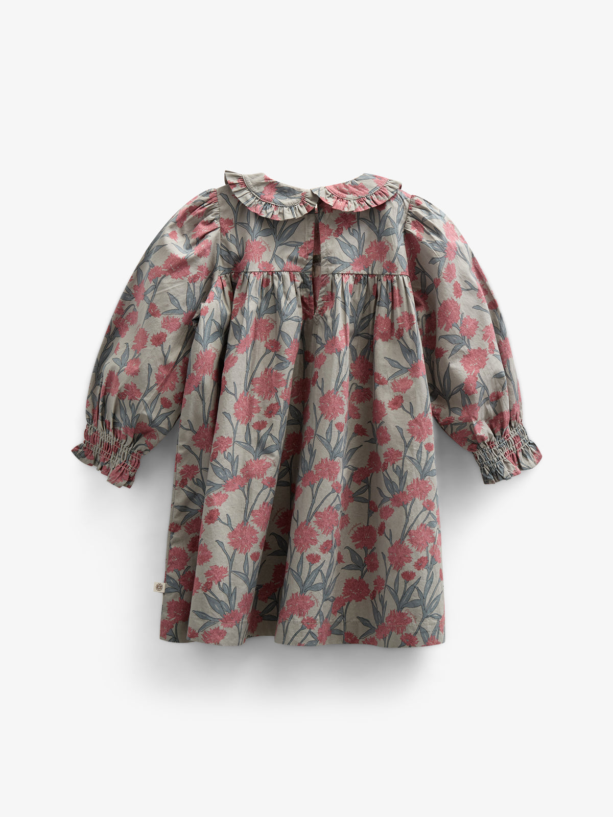 Kjole i bomulds-poplin med Print og elastik i taljen - Kids - Rose / Green | 100722 Amy