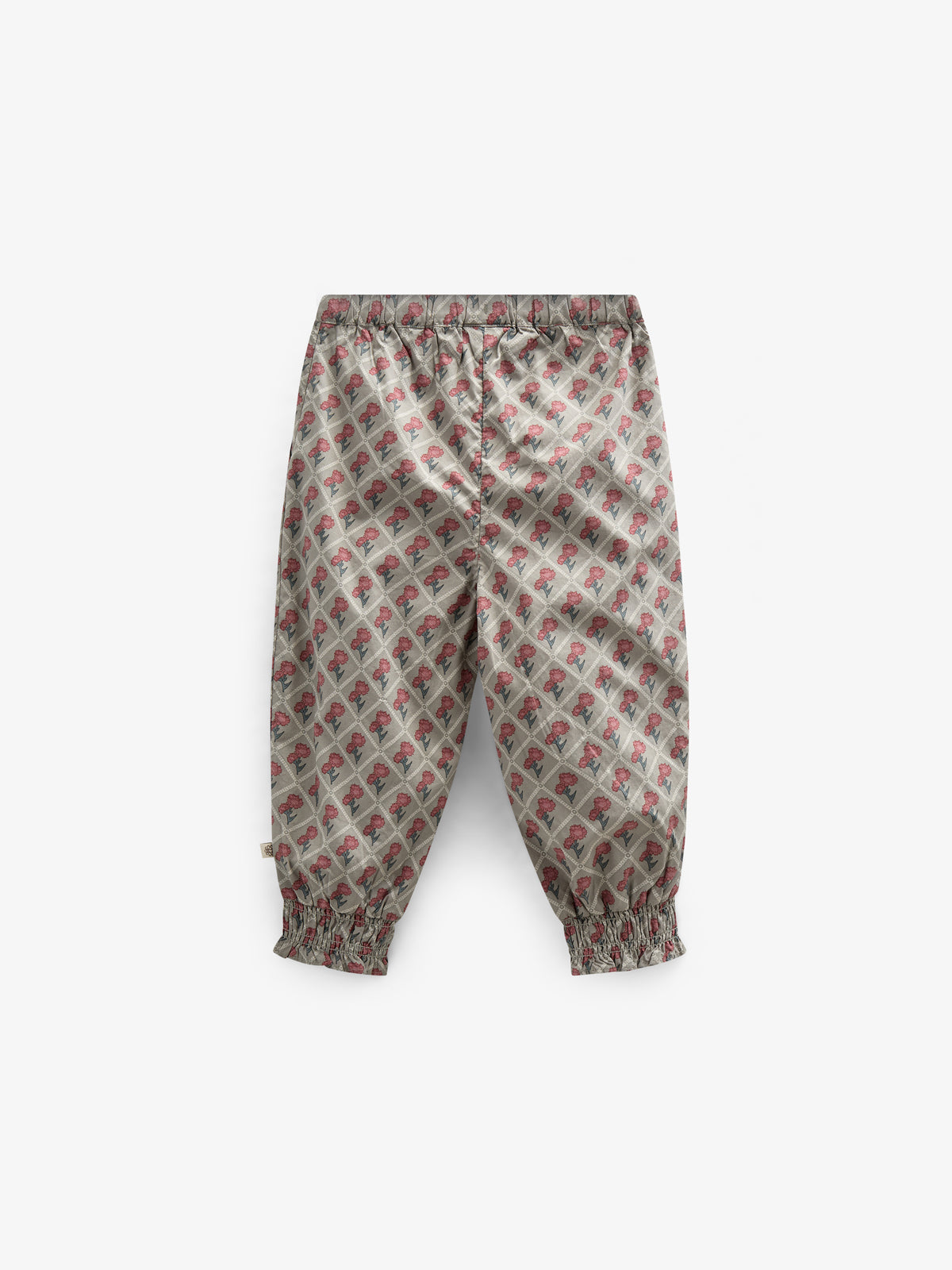 Bukser i bomulds-poplin med Print - Kids - Green w. Vintage Red | 100723 Amine