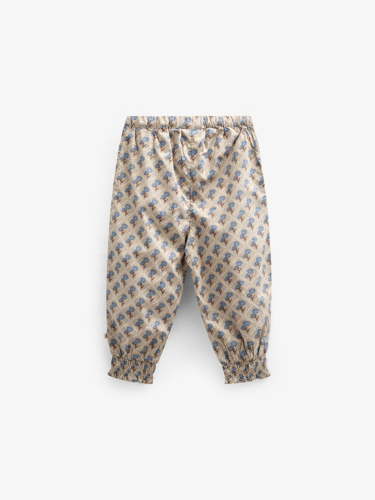 Bukser i bomulds-poplin med Print - Kids - Caffe Latte w. Blue | 100724 Amine