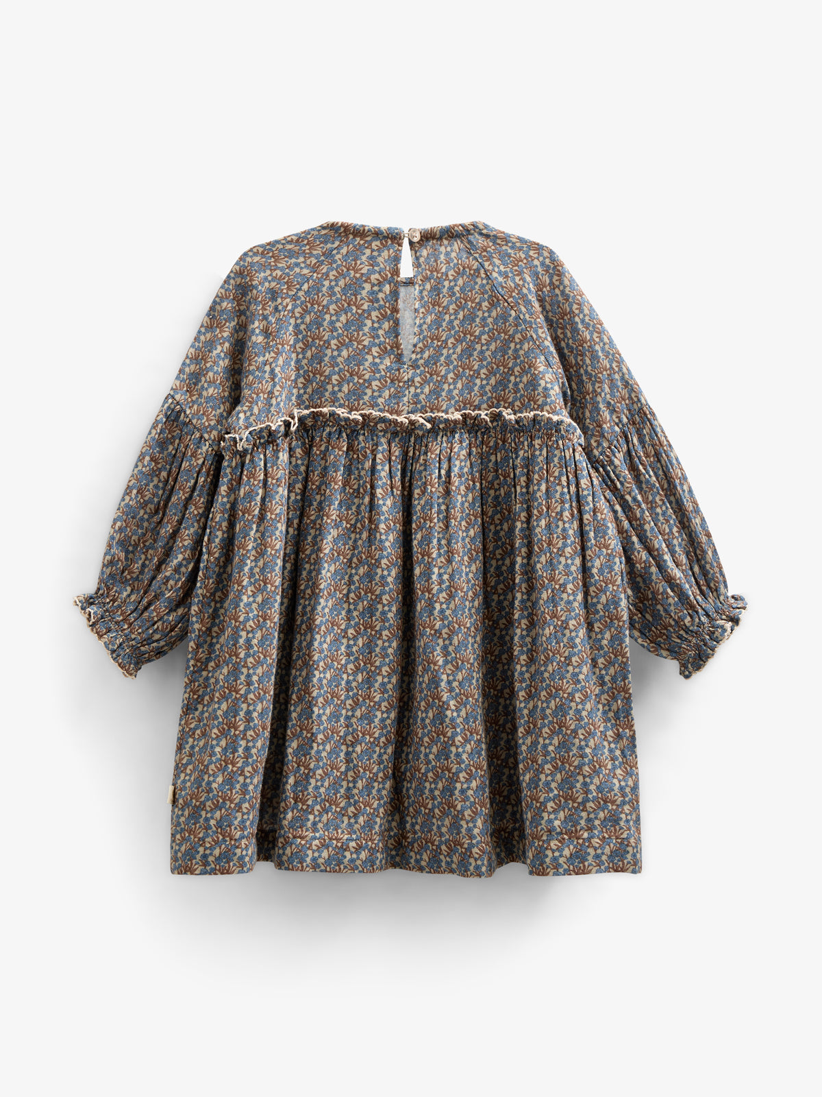 Kjole i Printet Bomuld - Kids - Blue / Brown | 100727 Maggie